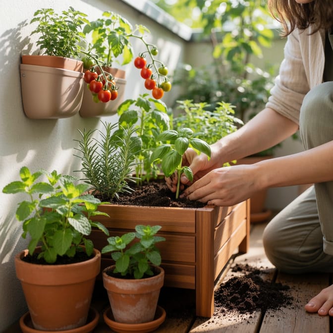 Huerta en espacio reducido para iniciantes