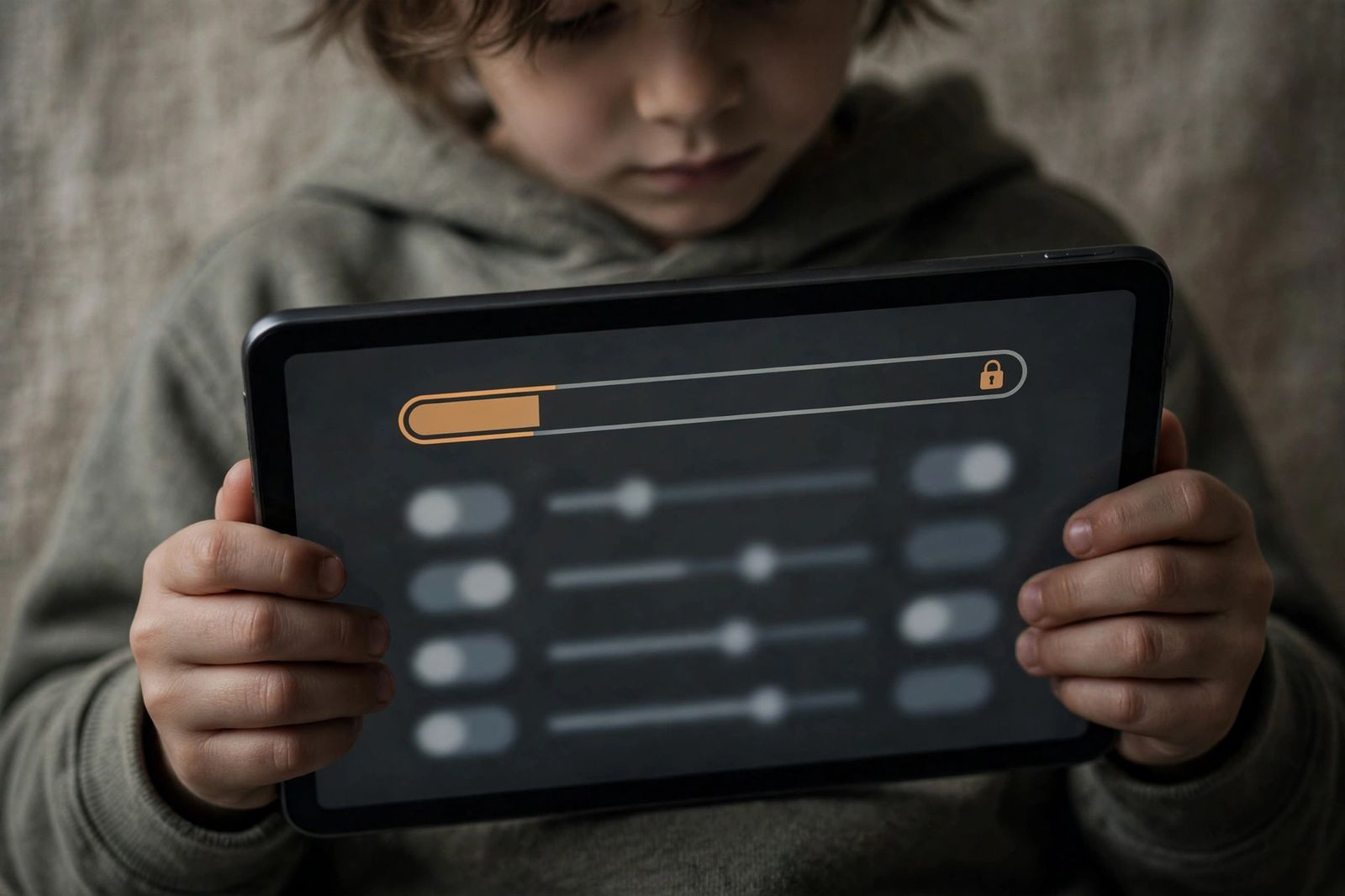 Outils technologiques pour limiter le temps d'utilisation des dispositifs chez les enfants Enfant utilisant une tablette avec une limite de temps d'écran