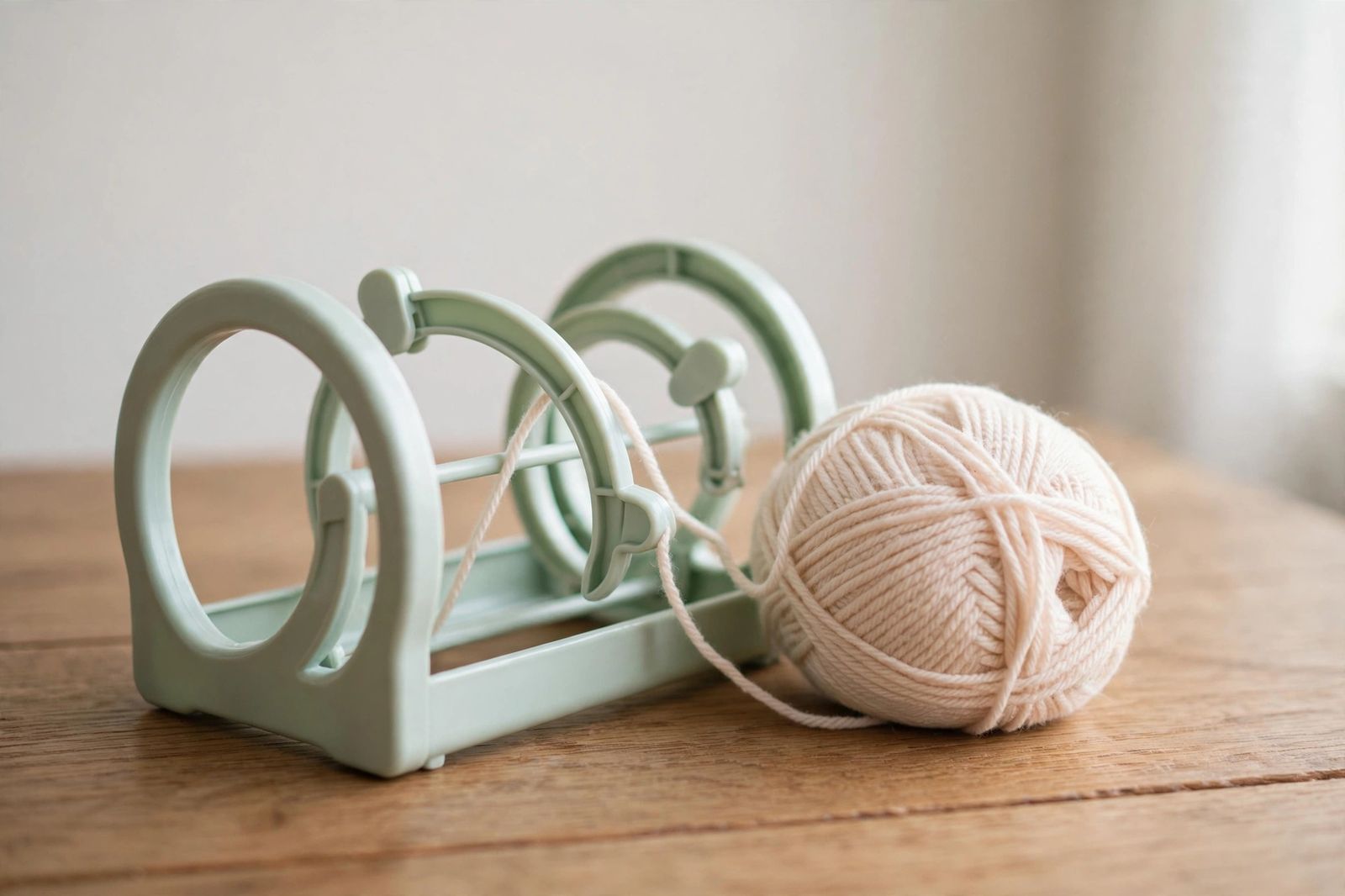 Plastic yarn holder Plastic yarn holder with a ball of yarn