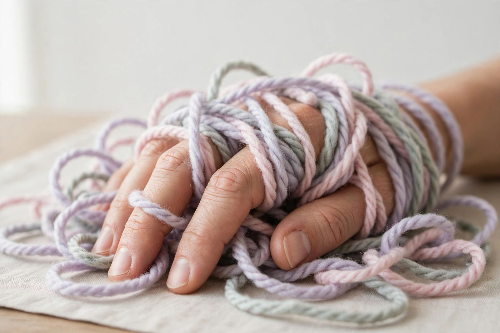 Incorrect winding Yarn tangled with a break